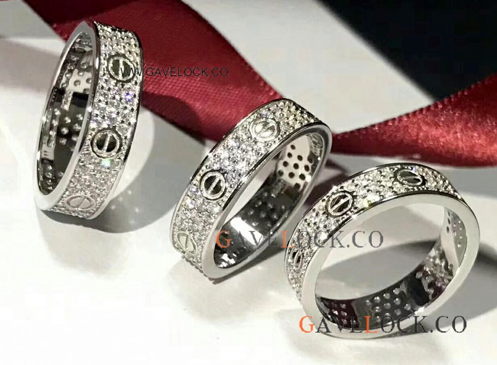 Full Diamonds Cartier 925 Sterling Silver Ring Replica Buy Now